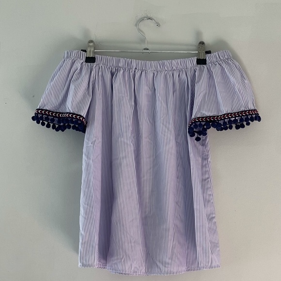 PEACH Love California Off The Shoulder Top with Tassels - Picture 2 of 9